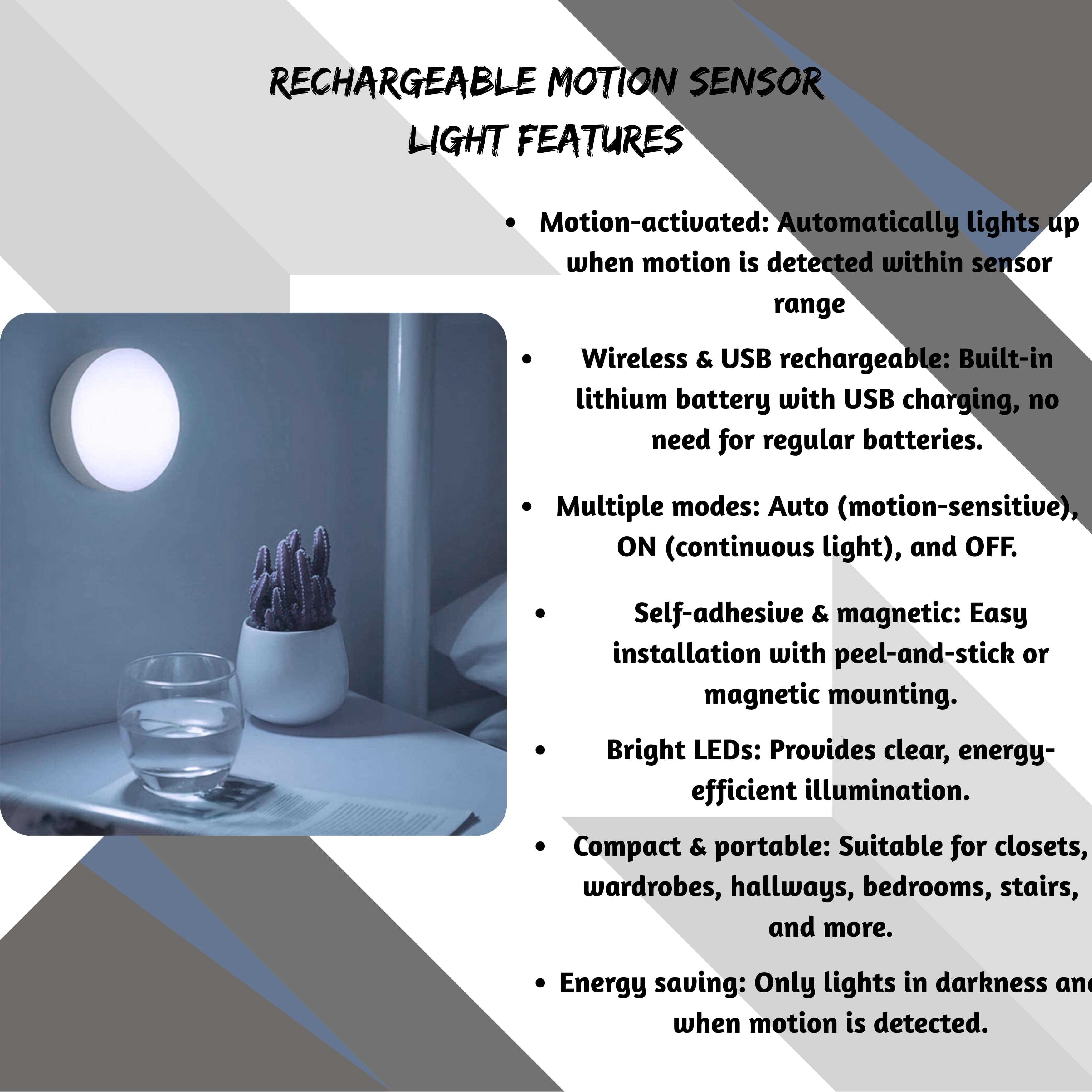 Portable Sensor Light – Motion-Activated & Energy-Saving, portable, motion-activated sensor # Pack of 2 light—perfect for closets, stairs, bathrooms, and more.