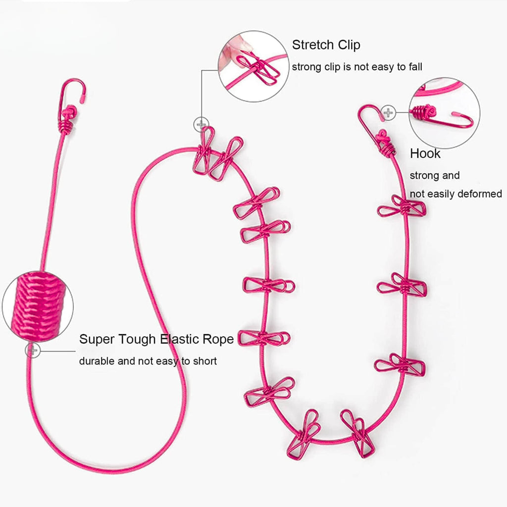 Clothes Drying Rope with Hooks – Sturdy & Space-Saving Laundry Solution