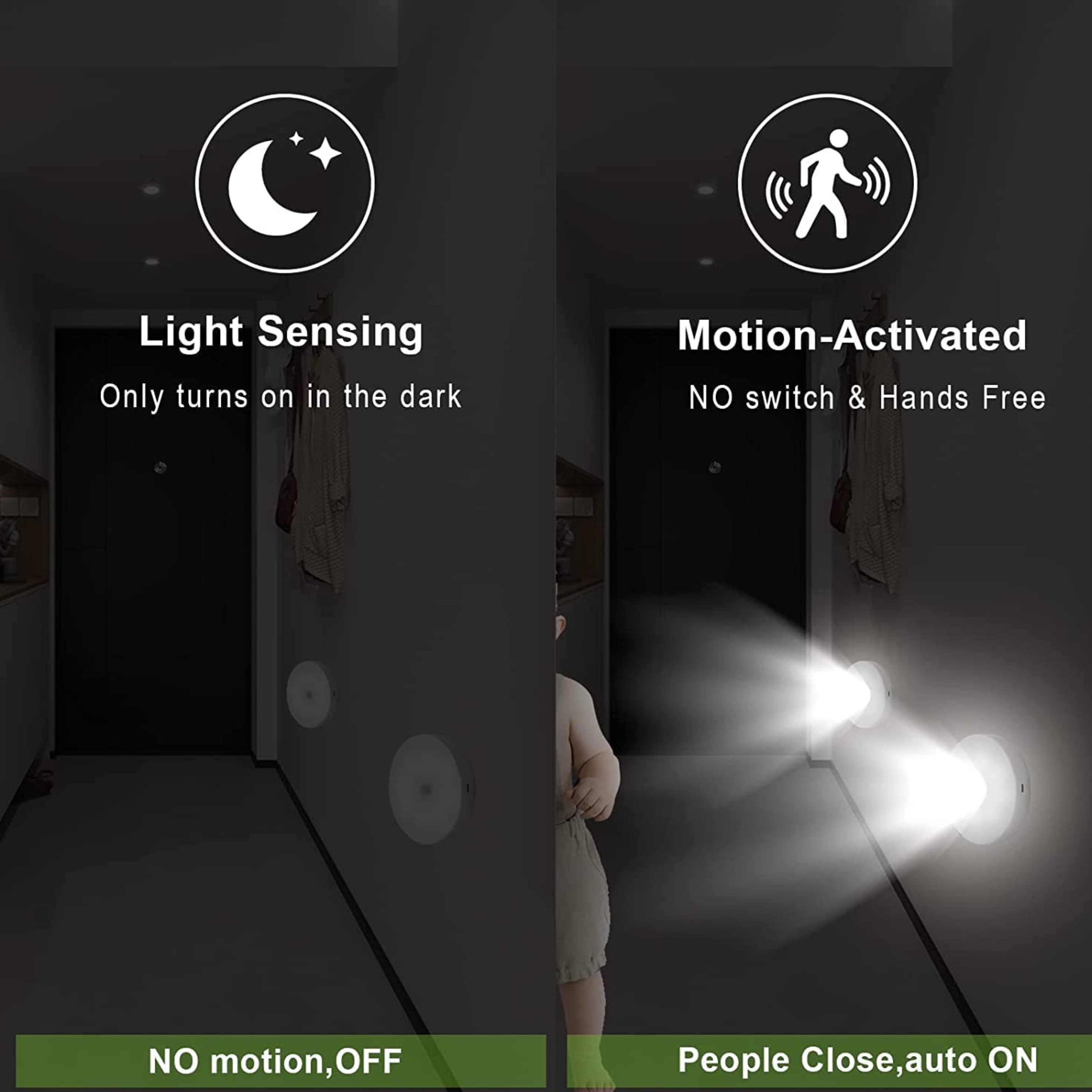 Portable Sensor Light – Motion-Activated & Energy-Saving, portable, motion-activated sensor # Pack of 2 light—perfect for closets, stairs, bathrooms, and more.