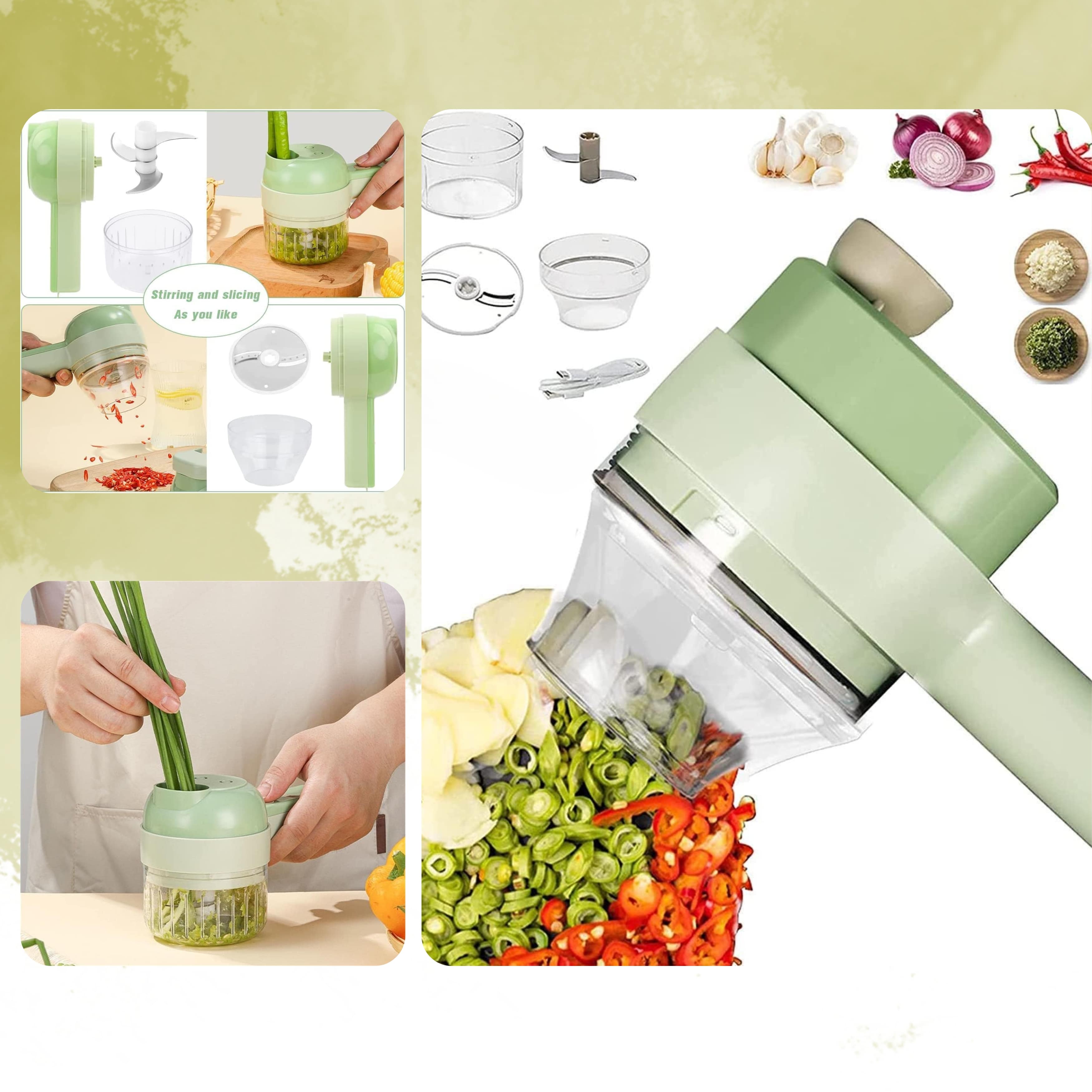 4-in-1 Vegetable Chopper – Quick & Easy Cooking - Chop, dice, slice, and grate your vegetables effortlessly