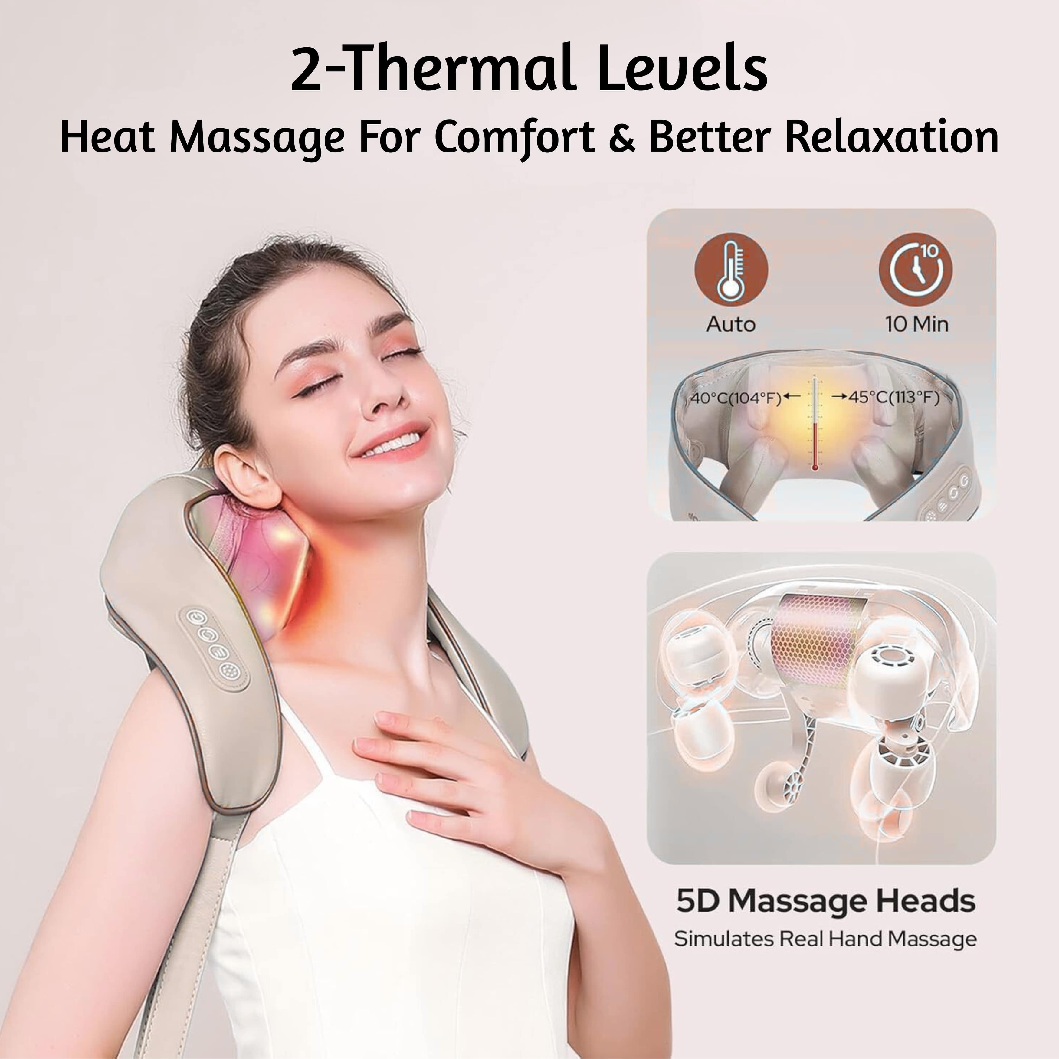 Neck Massager – Relaxation & Pain Relief Anytime, Anywhere, Soothe stiff muscles and relieve tension with this portable neck massager—perfect for home, office, or travel.