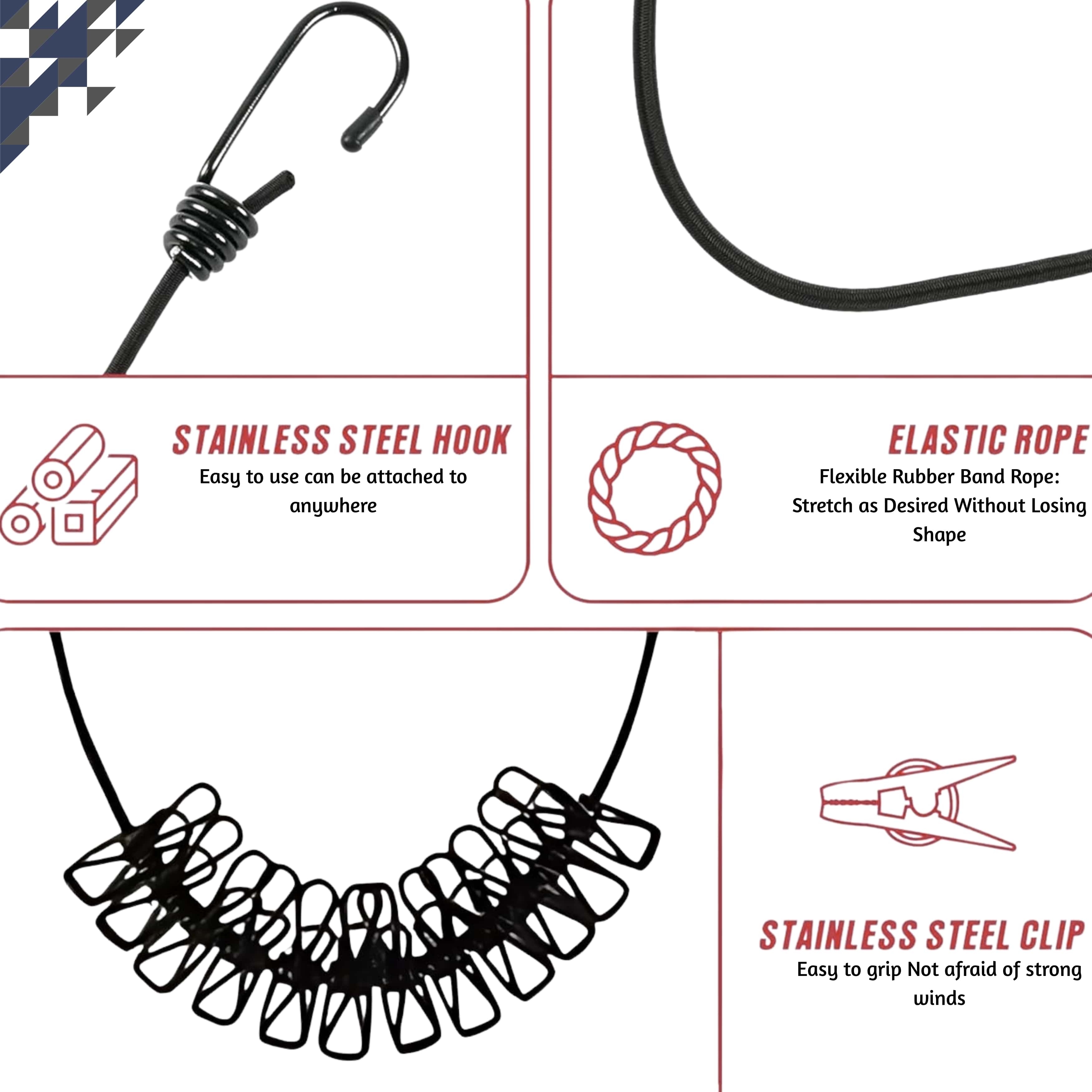 Clothes Drying Rope with Hooks – Sturdy & Space-Saving Laundry Solution