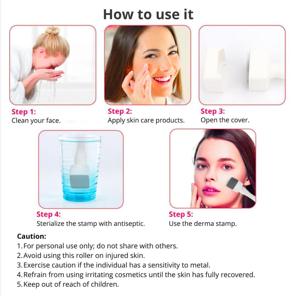 Derma Stamp – Professional Skin Care Tool for Rejuvenation, Revitalize your skin with the Derma Stamp, designed for professional-quality micro-needling