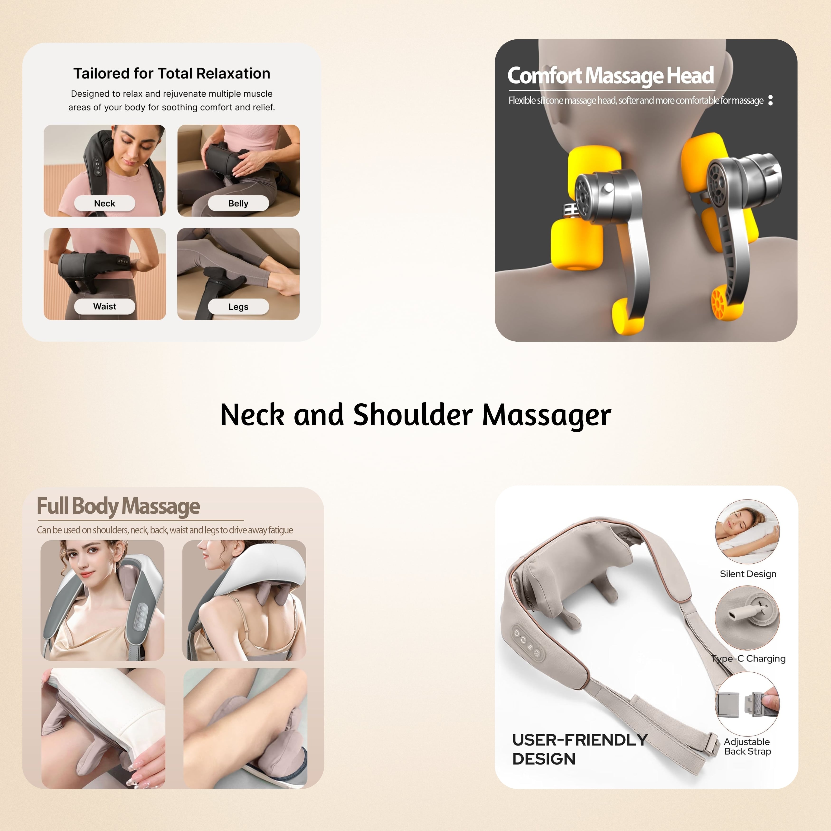Neck Massager – Relaxation & Pain Relief Anytime, Anywhere, Soothe stiff muscles and relieve tension with this portable neck massager—perfect for home, office, or travel.