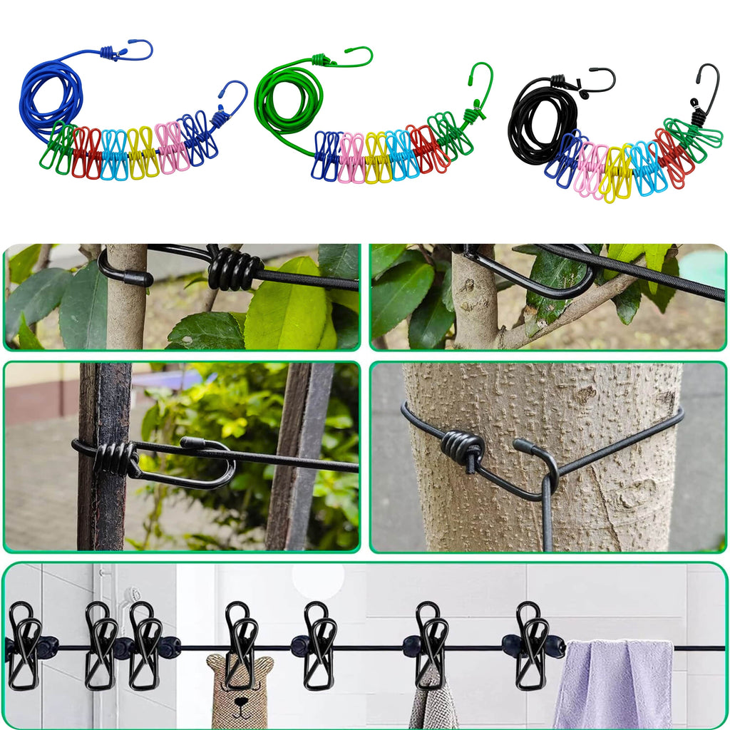 Clothes Drying Rope with Hooks – Sturdy & Space-Saving Laundry Solution