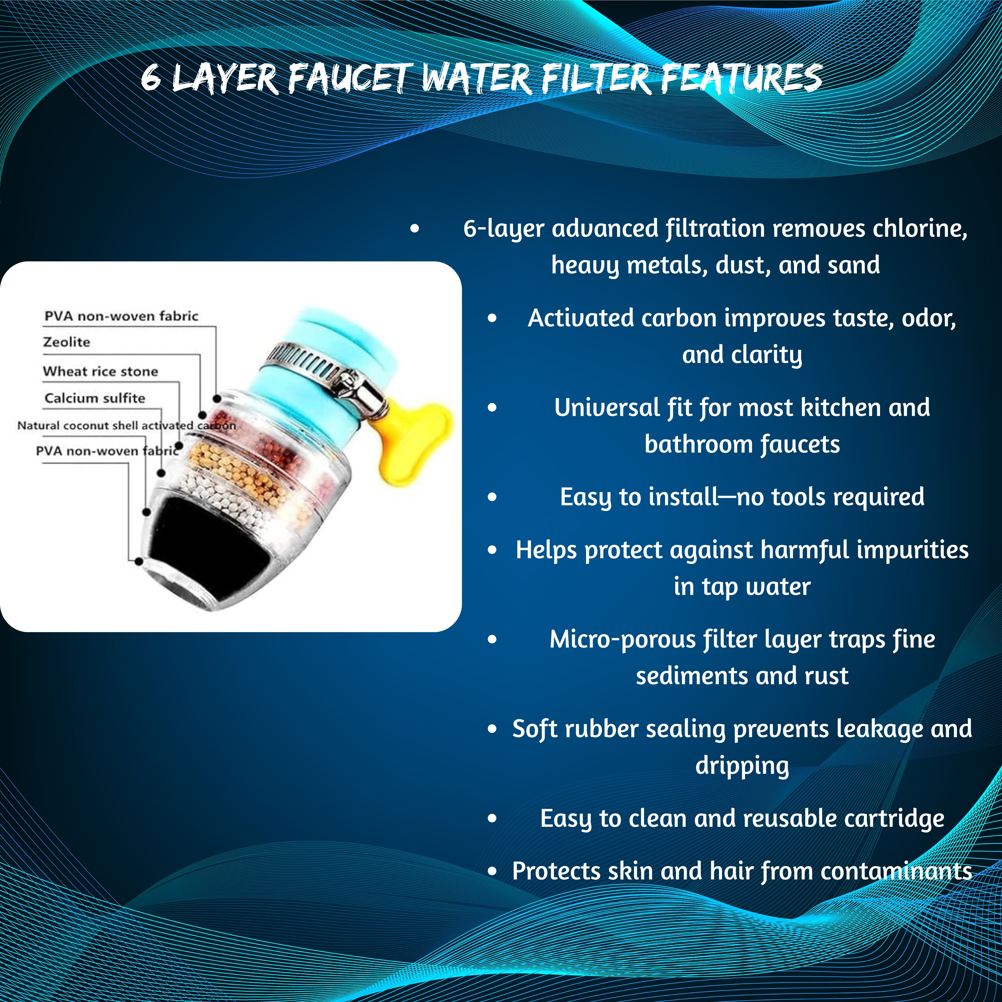 5-Layered Purification Water Faucet – Clean & Safe Drinking Water Instantly # Pack of 3