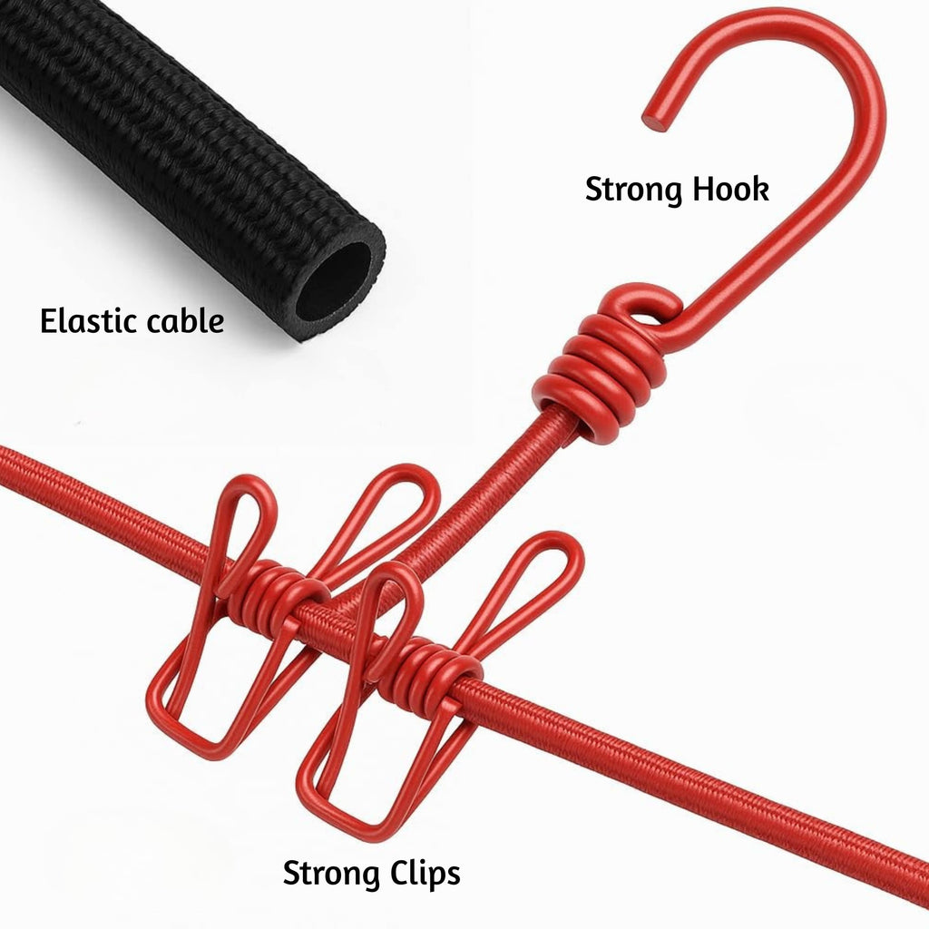Clothes Drying Rope with Hooks – Sturdy & Space-Saving Laundry Solution