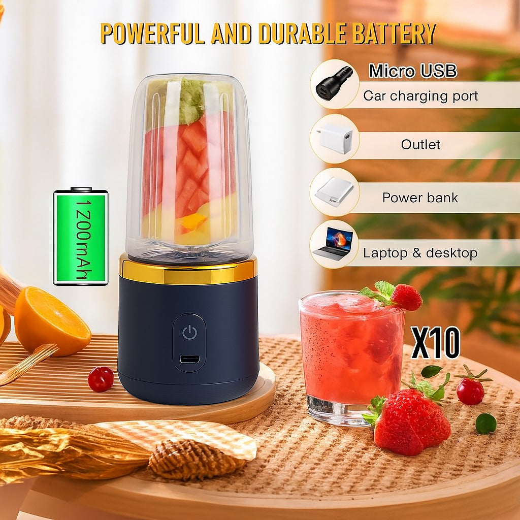 Portable Juicer – Fresh Juice Anytime, Anywhere - Enjoy fresh, healthy juice on the go with this compact, USB-powered portable juicer—perfect for home, office, or travel.