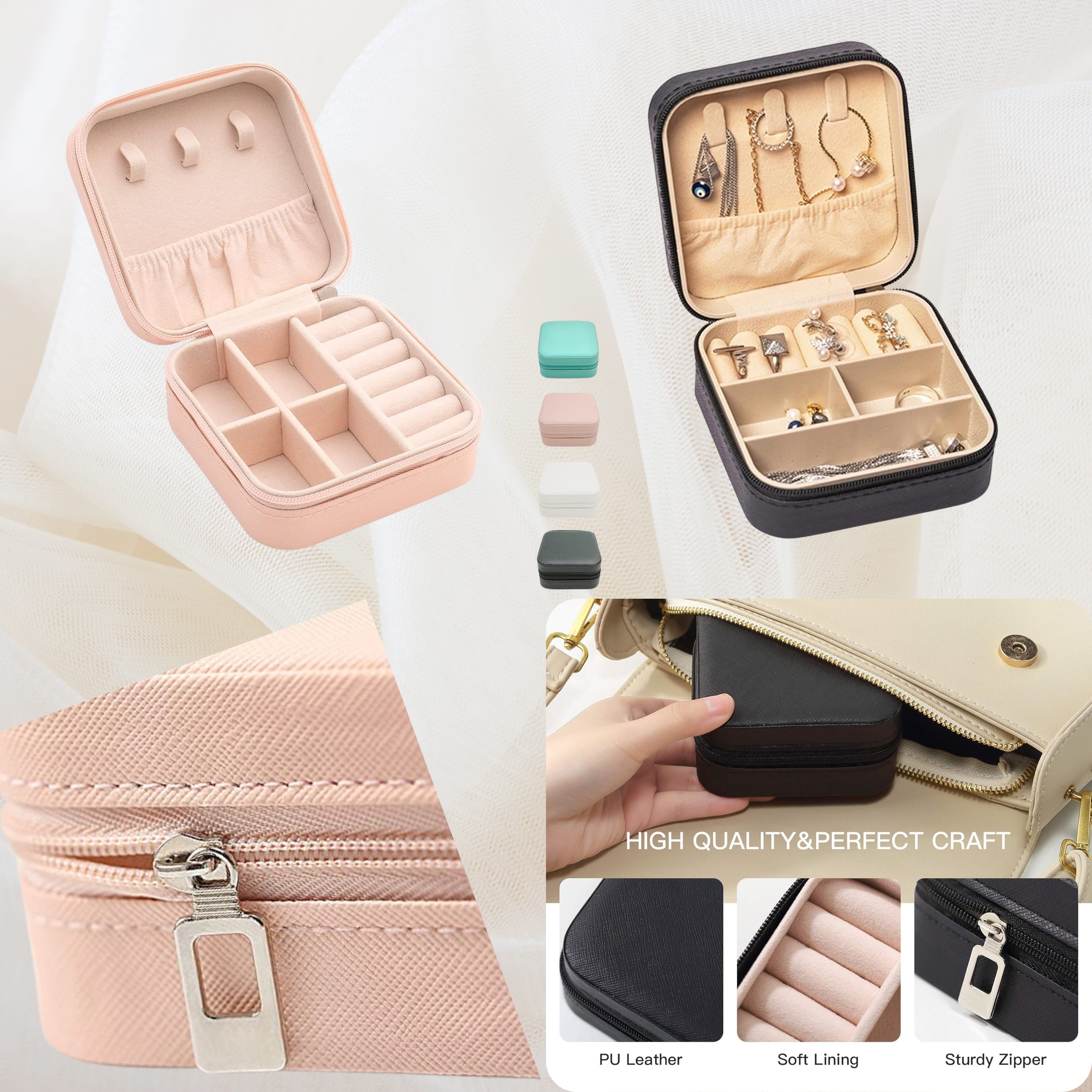 Cute & Compact Jewellery Box – Stylish Storage for Your Precious Jewellery Like Studs, Earrings, Chains and Bracelet