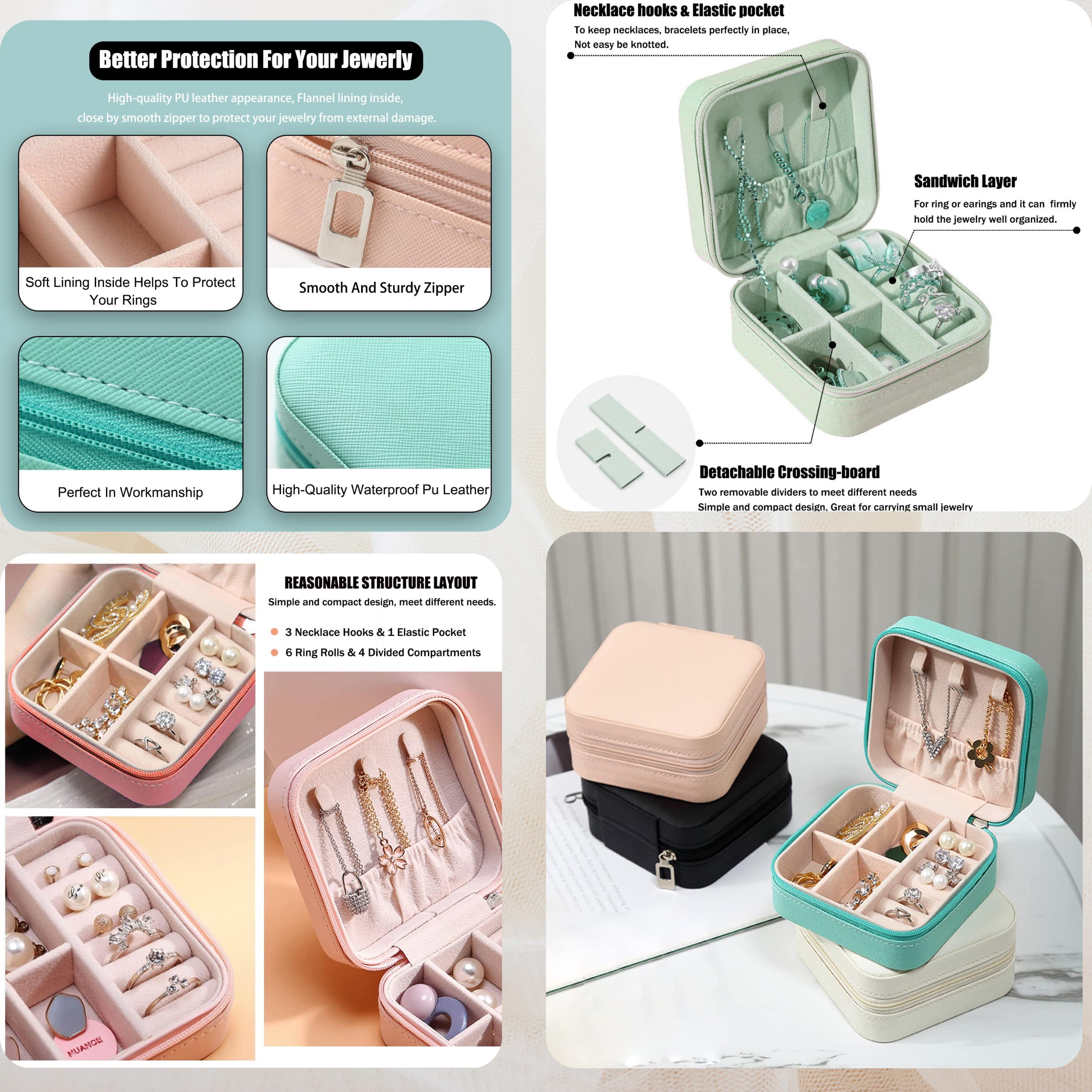 Cute & Compact Jewellery Box – Stylish Storage for Your Precious Jewellery Like Studs, Earrings, Chains and Bracelet