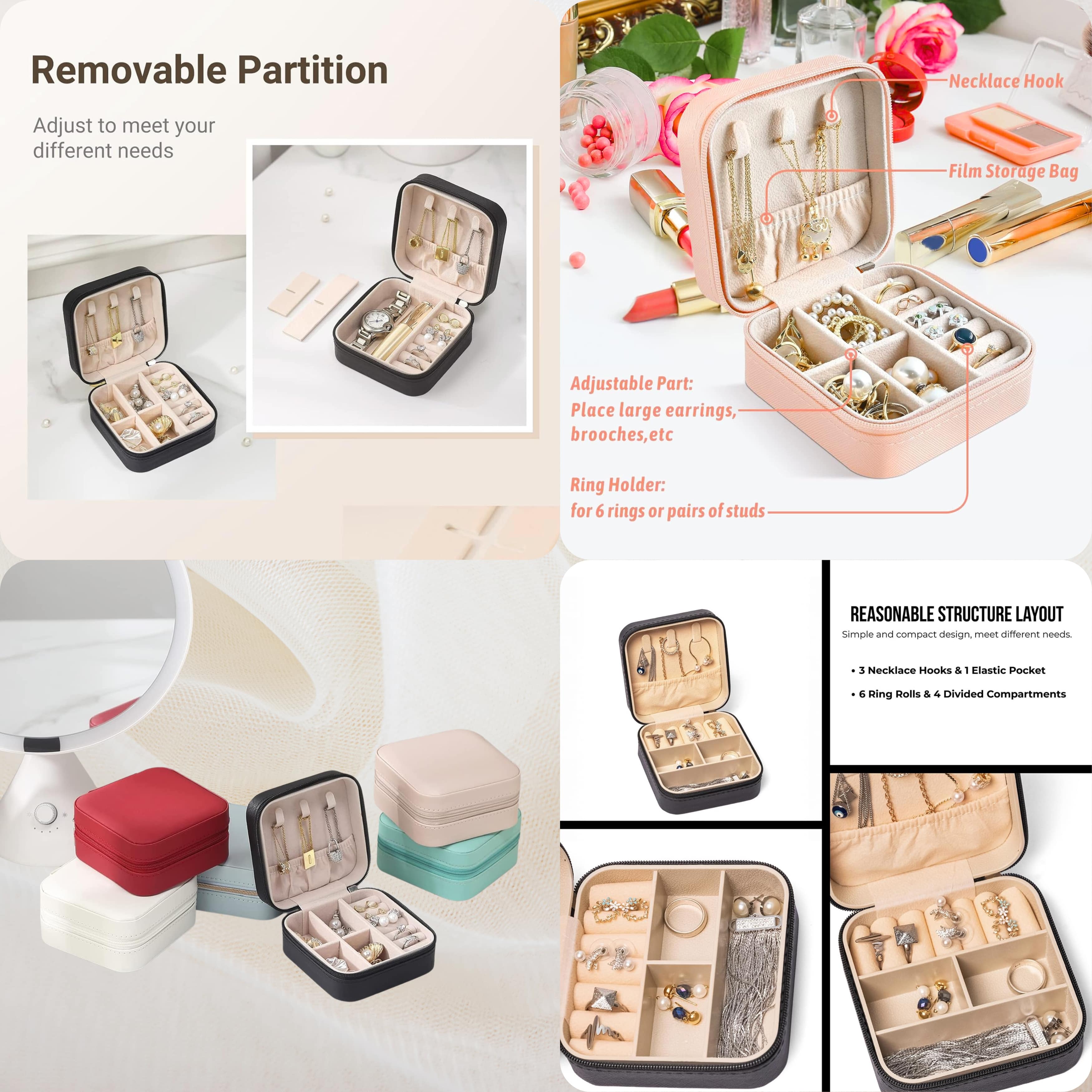 Cute & Compact Jewellery Box – Stylish Storage for Your Precious Jewellery Like Studs, Earrings, Chains and Bracelet